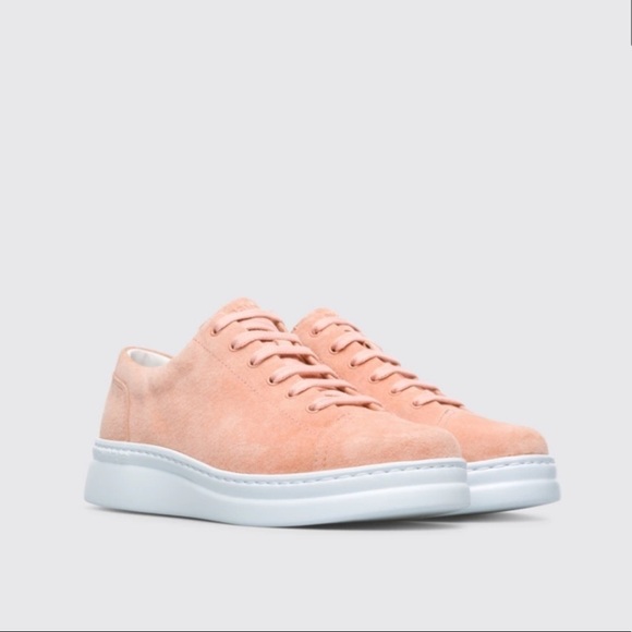Camper Runner Up Sneakers in Light Pink Nubuck Leather Size 8 EU38 - Picture 1 of 14